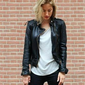 Zara leather biker moto jacket